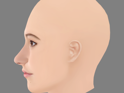 Lola Creton Head - No Hair - Low poly head for game Modèle 3D