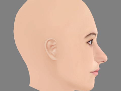 Lola Creton Head - No Hair - Low poly head for game Modèle 3D