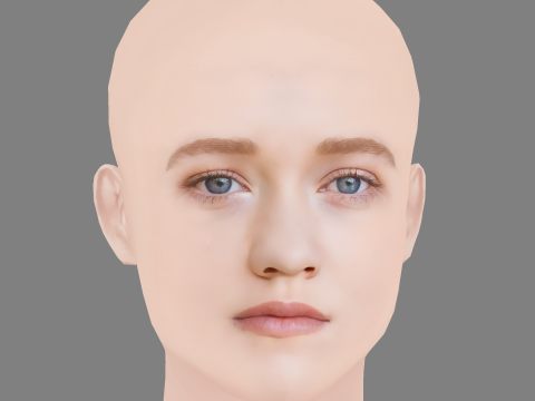 Liv Hewson Head - No Hair - Low poly head for game 3D 模型