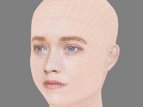 Liv Hewson Head - No Hair - Low poly head for game 3D 模型