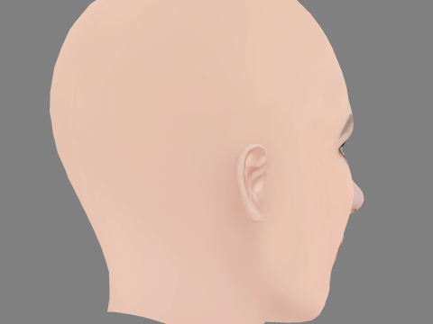 Lily Travers Head - No Hair - Low poly head for game 3D Model