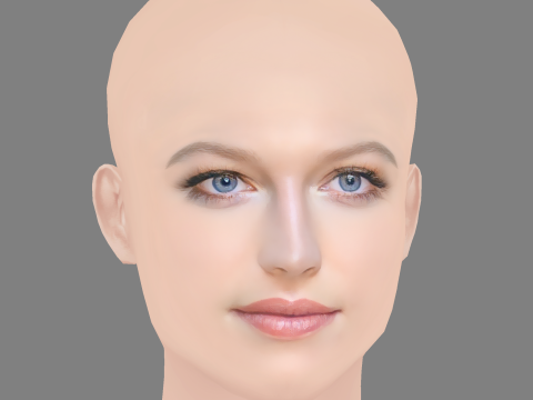 Lily Travers Head - No Hair - Low poly head for game 3D Model