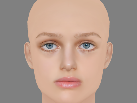 Lily Taieb Head - No Hair - Low poly head for game 3D मॉडल