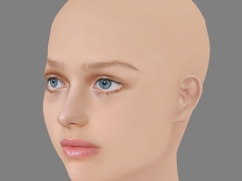 Lily Taieb Head - No Hair - Low poly head for game 3D मॉडल