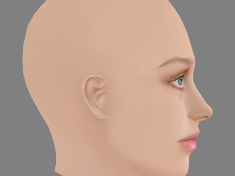 Lily Taieb Head - No Hair - Low poly head for game 3D मॉडल