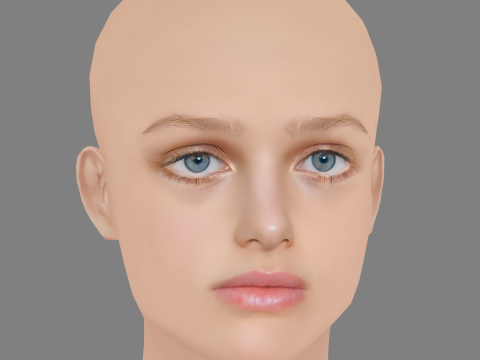 Lily Taieb Head - No Hair - Low poly head for game 3D मॉडल