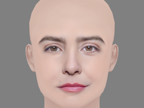 Leticia Sabatella Head - No Hair - Low poly head for game 3D-Modell