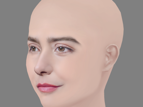 Leticia Sabatella Head - No Hair - Low poly head for game 3D-Modell