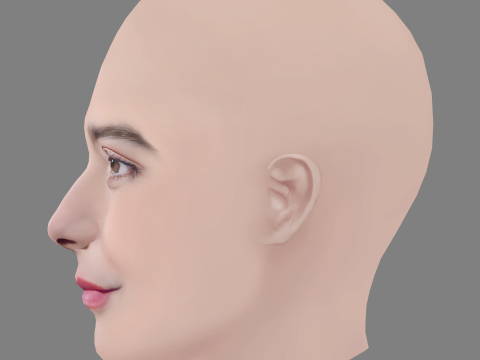 Leticia Sabatella Head - No Hair - Low poly head for game 3D-Modell