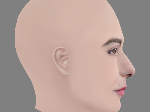 Leticia Sabatella Head - No Hair - Low poly head for game 3D-Modell