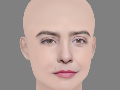 Leticia Sabatella Head - No Hair - Low poly head for game 3D-Modell