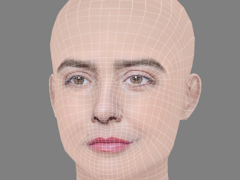 Leticia Sabatella Head - No Hair - Low poly head for game 3D-Modell