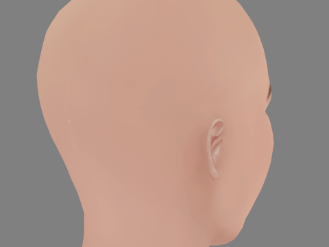 Leticia Colin Head - No Hair - Low poly head for game Model 3D