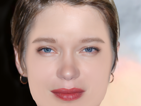 Lea Seydoux Head - No Hair - Low poly head for game 3D Model