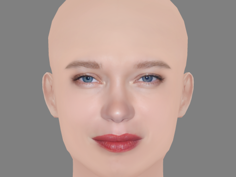 Lea Seydoux Head - No Hair - Low poly head for game Modello 3D