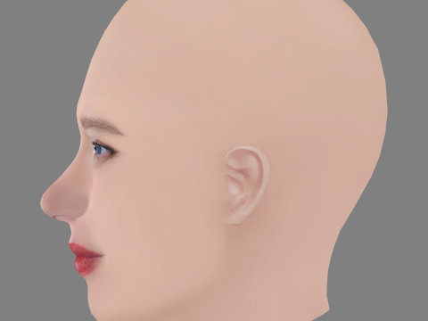 Lea Seydoux Head - No Hair - Low poly head for game Modello 3D