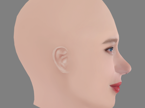 Lea Seydoux Head - No Hair - Low poly head for game Modello 3D