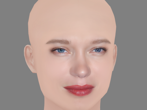 Lea Seydoux Head - No Hair - Low poly head for game Modello 3D