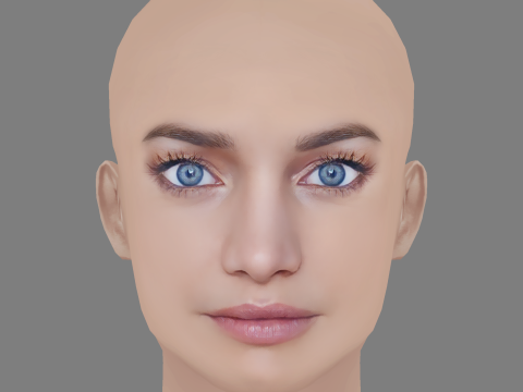 Laurence Leboeuf Head - No Hair - Low poly head for game 3D 모델