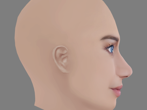 Laurence Leboeuf Head - No Hair - Low poly head for game 3D 모델