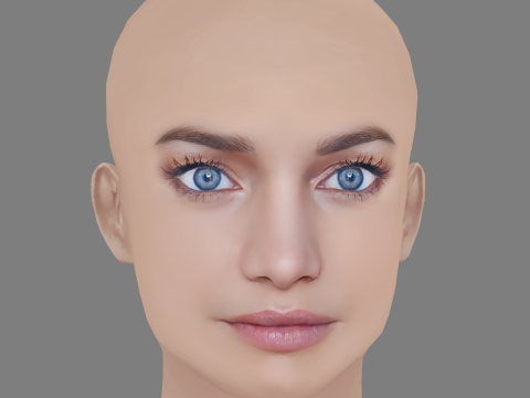 Laurence Leboeuf Head - No Hair - Low poly head for game 3D 모델