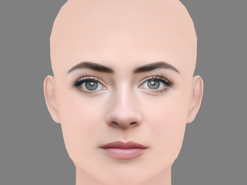 Lara McDonnell Head - No Hair - Low poly head for game 3D Model