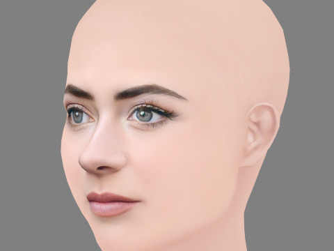 Lara McDonnell Head - No Hair - Low poly head for game 3D Model