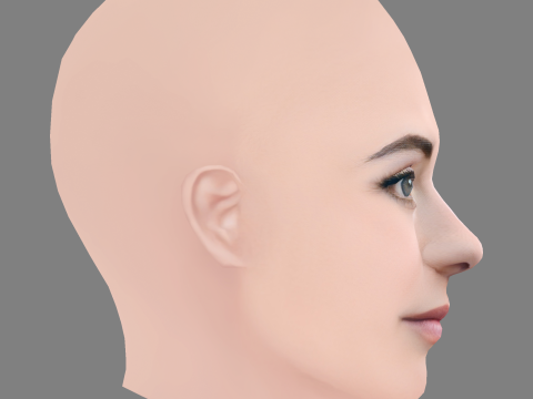 Lara McDonnell Head - No Hair - Low poly head for game 3D Model