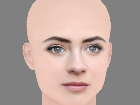 Lara McDonnell Head - No Hair - Low poly head for game 3D Model