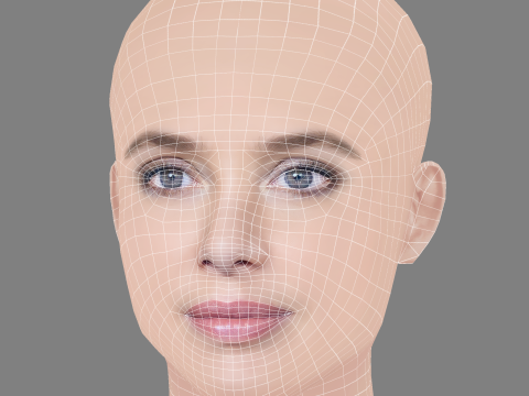 Laetitia Dosch Head - No Hair - Low poly head for game 3D Model