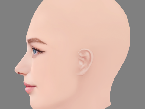 Kristine Froseth Head - No Hair - Low poly head for game Modelo 3D