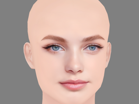 Kristine Froseth Head - No Hair - Low poly head for game Modelo 3D