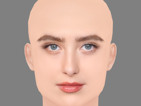 Kathryn Newton Head - No Hair - Low poly head for game 3D Model