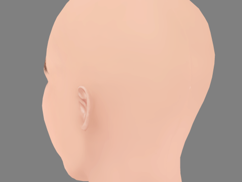 Kathryn Newton Head - No Hair - Low poly head for game 3D Model
