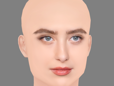 Kathryn Newton Head - No Hair - Low poly head for game 3D Model