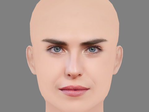 Karla Souza Head - No Hair - Low poly head for game 3Dモデル