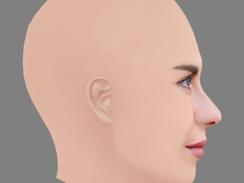 Karla Souza Head - No Hair - Low poly head for game 3Dモデル