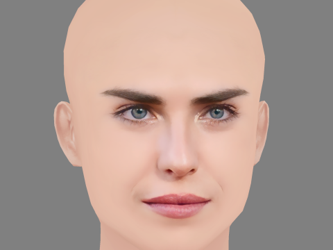 Karla Souza Head - No Hair - Low poly head for game 3Dモデル