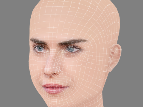 Karla Souza Head - No Hair - Low poly head for game 3Dモデル