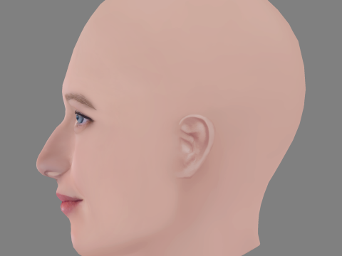 Julia Piaton Head - No Hair - Low poly head for game 3D 모델