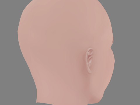 Julia Piaton Head - No Hair - Low poly head for game 3D 모델