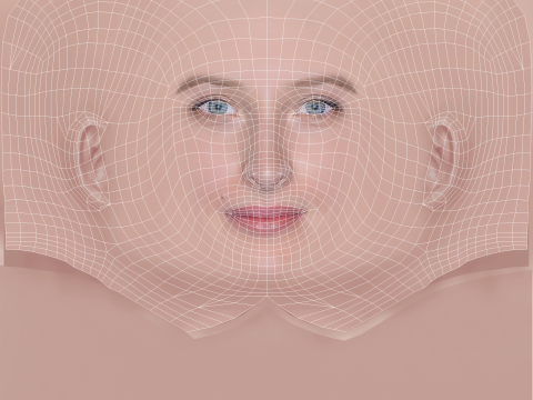 Julia Piaton Head - No Hair - Low poly head for game 3D 모델