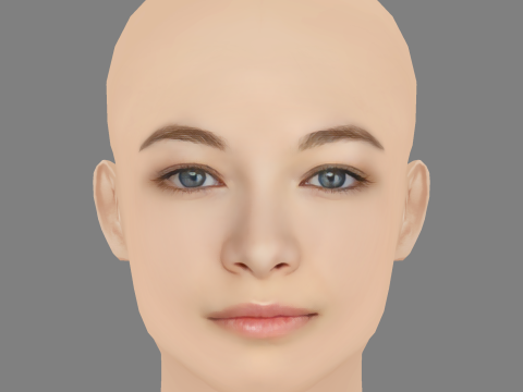 Jodelle Ferland Head - No Hair - Low poly head for game 3D Model