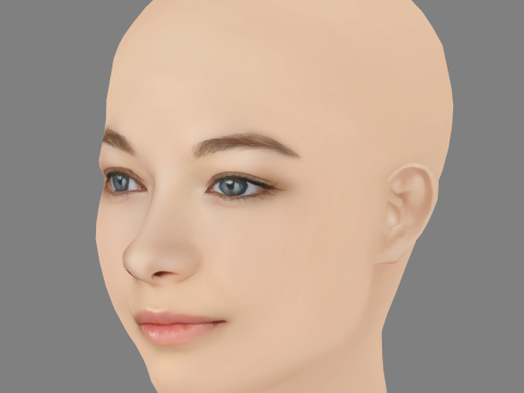 Jodelle Ferland Head - No Hair - Low poly head for game 3D Model