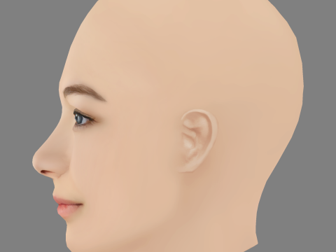 Jodelle Ferland Head - No Hair - Low poly head for game 3D Model