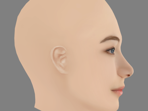 Jodelle Ferland Head - No Hair - Low poly head for game 3D Model
