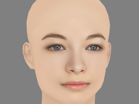 Jodelle Ferland Head - No Hair - Low poly head for game 3D Model