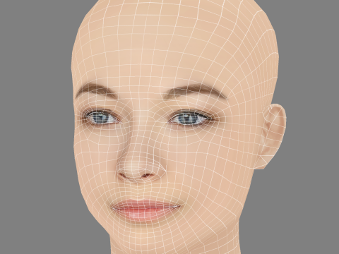 Jodelle Ferland Head - No Hair - Low poly head for game 3D Model