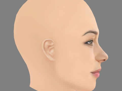 Jessica Parker Kennedy Head - No Hair - Low poly head for game Model 3D