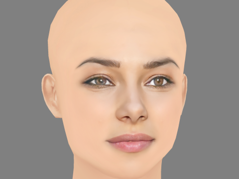 Jessica Parker Kennedy Head - No Hair - Low poly head for game Model 3D
